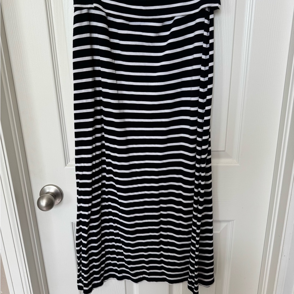 Black and White Striped Skirt